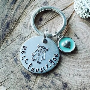 Love Monster, Long Distance Keychain, BFF Keychain, Love Keychain, Mothers Day Gift, I Love You Gift, Me Luv You, Mother's Day Gift From Kid image 2
