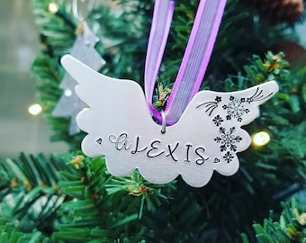 ANGEL WING ORNAMENT, Memorial Ornament, Loss Ornament, Angel Wing Ornament, In Memory, Christmas Ornament, Keepsake Ornament