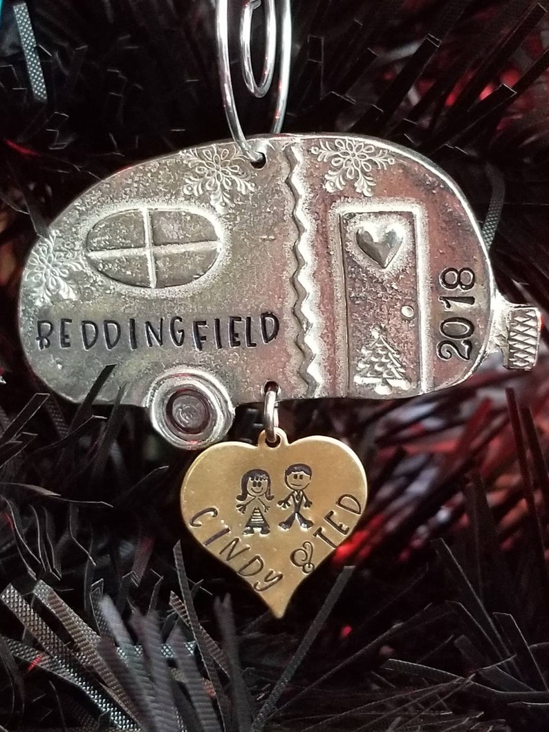Personalized Ornament Camper Ornament Happy Camper 2019 Ornament 2019 Christmas Ornament Pewter Ornament Family Keepsake Ornament