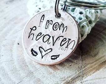 Penny Keychain, Penny From Heaven, Year Penny Keychain, Penny Keepsake, Family Gift, 2022 Penny Keychain, Personalized Keychain, Lucky Penny