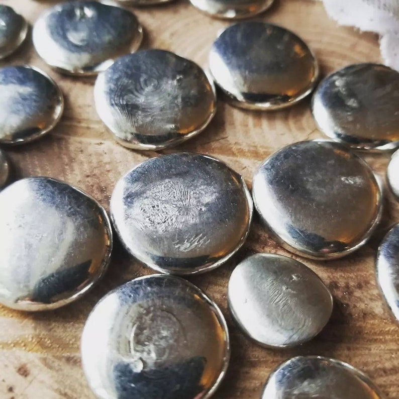 Pewter Blanks, Handstamping Blanks, Handcast Pewter, Pewter Pebble, Worry Stone, Worry Coin, Pocket Pebble, Handmade Pewter Coin, Raw Pewter image 6