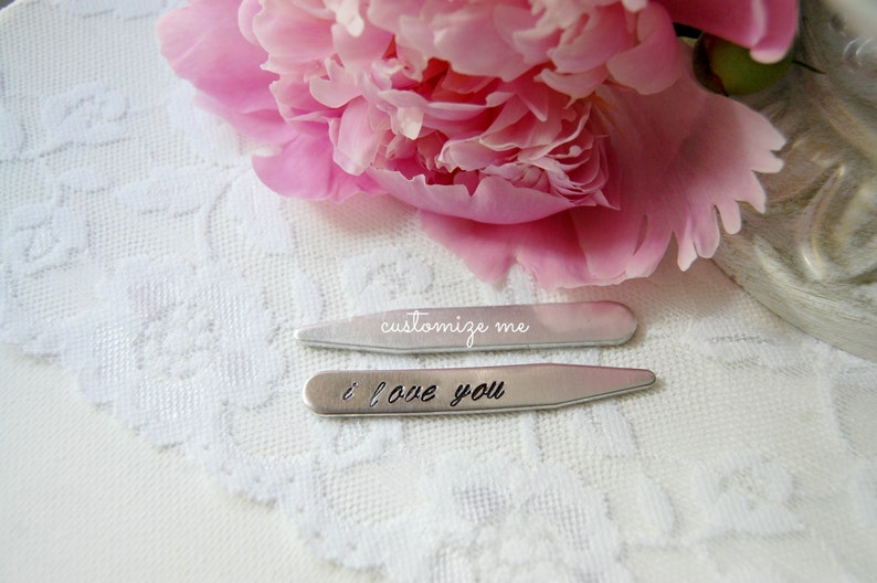 Personalized Collar Stay Custom Collar Stay Hand Stamped Etsy
