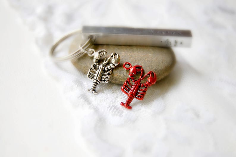 You're My Lobster, Lobster Keychain, Stamped Bar Keychain, Boyfriend Gift, Anniversary Gift, Couples Gift, Best Friend Keychain, Funny Gift image 9