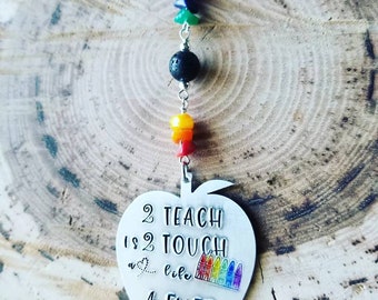 Best Teacher Gift, Best Gift For Her, Car Mirror Charm, Rainbow Car Decor, Chakra Car Charm, Aromatherapy Gift, Essential Oil Car Charm