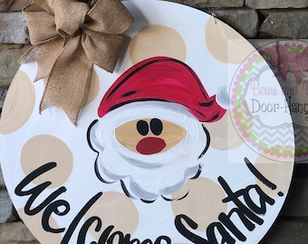 Christmas door hanger | Santa Claus Door Hanger|Christmas Decor| Farmhouse Wreath