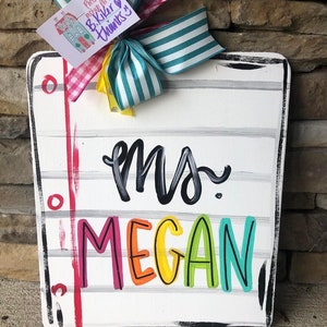 Teacher doorhanger - classroom sign - Crayon door hanger - classroom door hanger - teacher gift - teacher sign - personalized gift