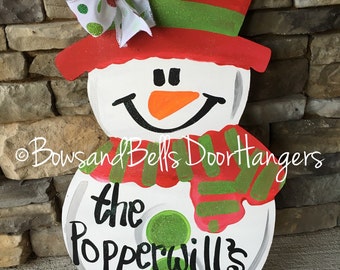 Snowman door hanger| Winter Door Hanger| snowman wreath| christmas doorhanger| holiday door decor