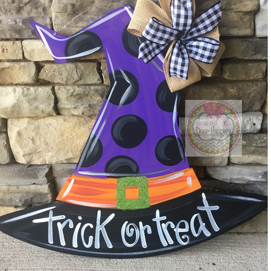 Witch Hat Halloween Door Hanger: Spooky Fall Decor - Etsy