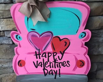 Valentines truck door hanger | Valentines hanger | hearts door decor | truck door hanger| holiday decor