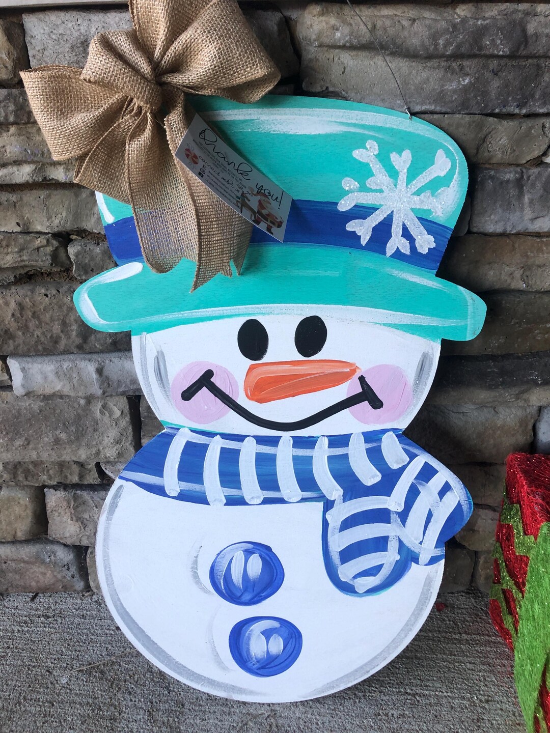 Snowman Door Hanger| Winter Door Hanger| Snowman Wreath| Christmas ...
