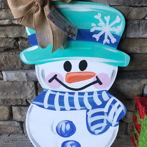 Snowman door hanger| Winter Door Hanger| snowman wreath| christmas doorhanger| holiday door decor