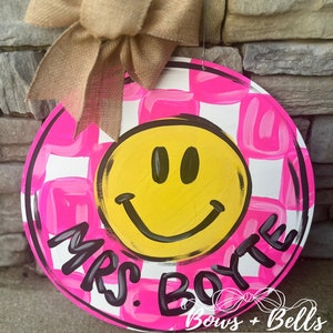 Teacher doorhanger - classroom sign - retro door sign - classroom door hanger - teacher gift - teacher sign - personalized gift