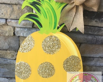 Pineapple door hanger,pineapple door sign,summer door hanger, summer doorhanger, pineapple decor