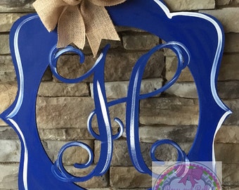 monogram door hanger, Monogram Door sign, initial door hanger, wedding door decor, wedding decor, wedding door hanger