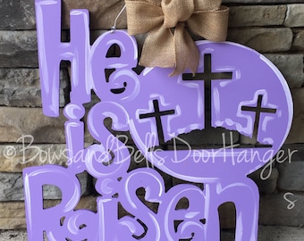 Easter door hanger, spring door hanger, he is risen door hanger, easter wreath, spring door decor, easter door decor