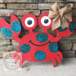 Crab door hanger, summer doorhanger , summer wreath, beach decor , beach door hanger