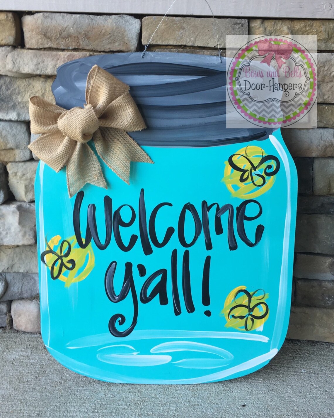 Mason Jar Door Hanger Summer Door Hanger Summer Wreath Etsy