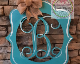 monogram door hanger, Monogram Door sign, initial door hanger, wedding door decor, wedding decor, wedding door hanger