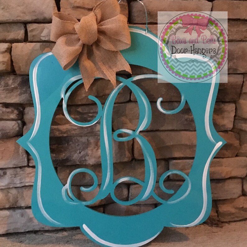Monogram door hanger Monogram Door sign initial door hanger Etsy