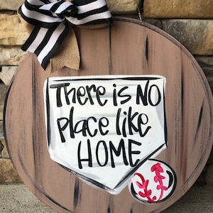 Baseball door hanger, baseball wreath, door sign, baseball, team sign