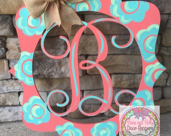 monogram door hanger, Monogram Door sign, initial door hanger, wedding door decor, wedding decor, wedding door hanger, door hangers