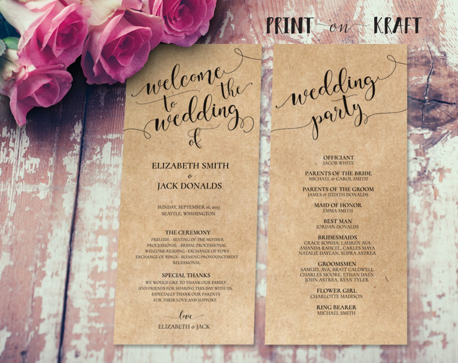 Rustic Wedding Program Template Wedding Program Card Wedding Etsy rustic-wedding-program-template-wedding-program-card-wedding-etsy
