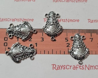 4 pcs - Our Lady of El Rocio, Nuestra Senora de Los Remedios, Rosary Link  25x17mm 1.5mm Hole Antique Silver Lead Free Pewter.SLR0907