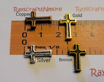 20 unidades - Espaciadores reversibles de cuentas en forma de cruz, cuentas deslizantes en forma de cruz - 16 x 10 mm en tono bronce, cobre, oro o plata, peltre sin plomo SLR0532