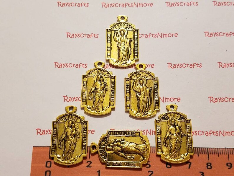 5 Pcs Sacred Heart of Jesus and Blessed Virgin Mary Medal - Etsy