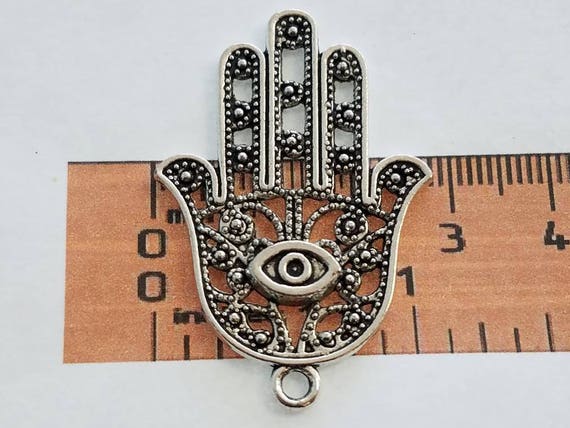 6 Pcs Hands of Fatima With Evil Eye Hamsa Charm Pendant | Etsy