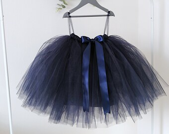 Tutu, girls tutu, flower girl tutu, flower girl dress, blue tutu, navy blue tutu, baby tutu, tulle skirt, birthday tutu, wedding tutu