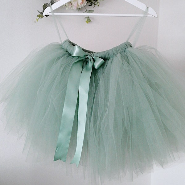 Sage green tutu, flower girl dress, flower girl tutu, green tulle skirt, girls tutu, tutu for girls, bridesmaid tutu, wedding tutu skirt