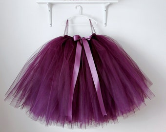 Plum tutu skirt, flower girl tutu, girl tutu, eggplant tutu, tulle skirts, wedding tutu, aubergine tutu, tutu for girls, flower girl dress