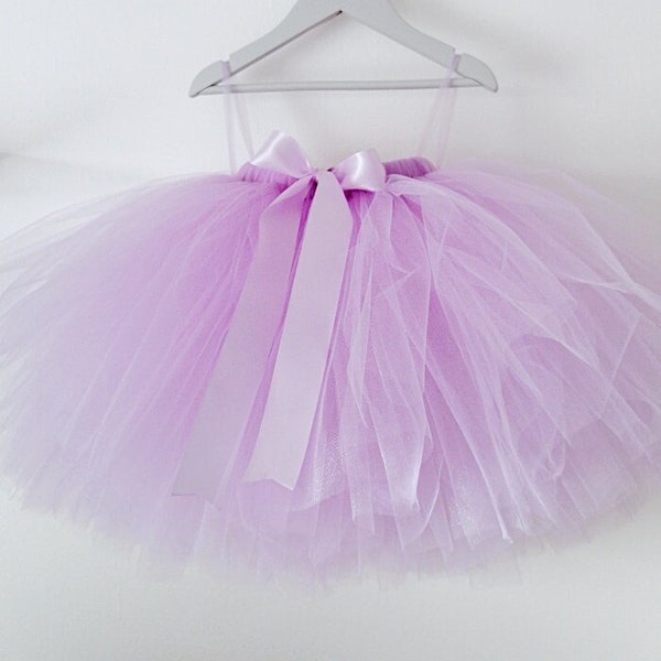 Lilac tutu, lilac tulle skirt, flower girl dress, girls tutu, flower girl tutu, lavender tutu, wedding tutu, long tulle, dusty pink tutu