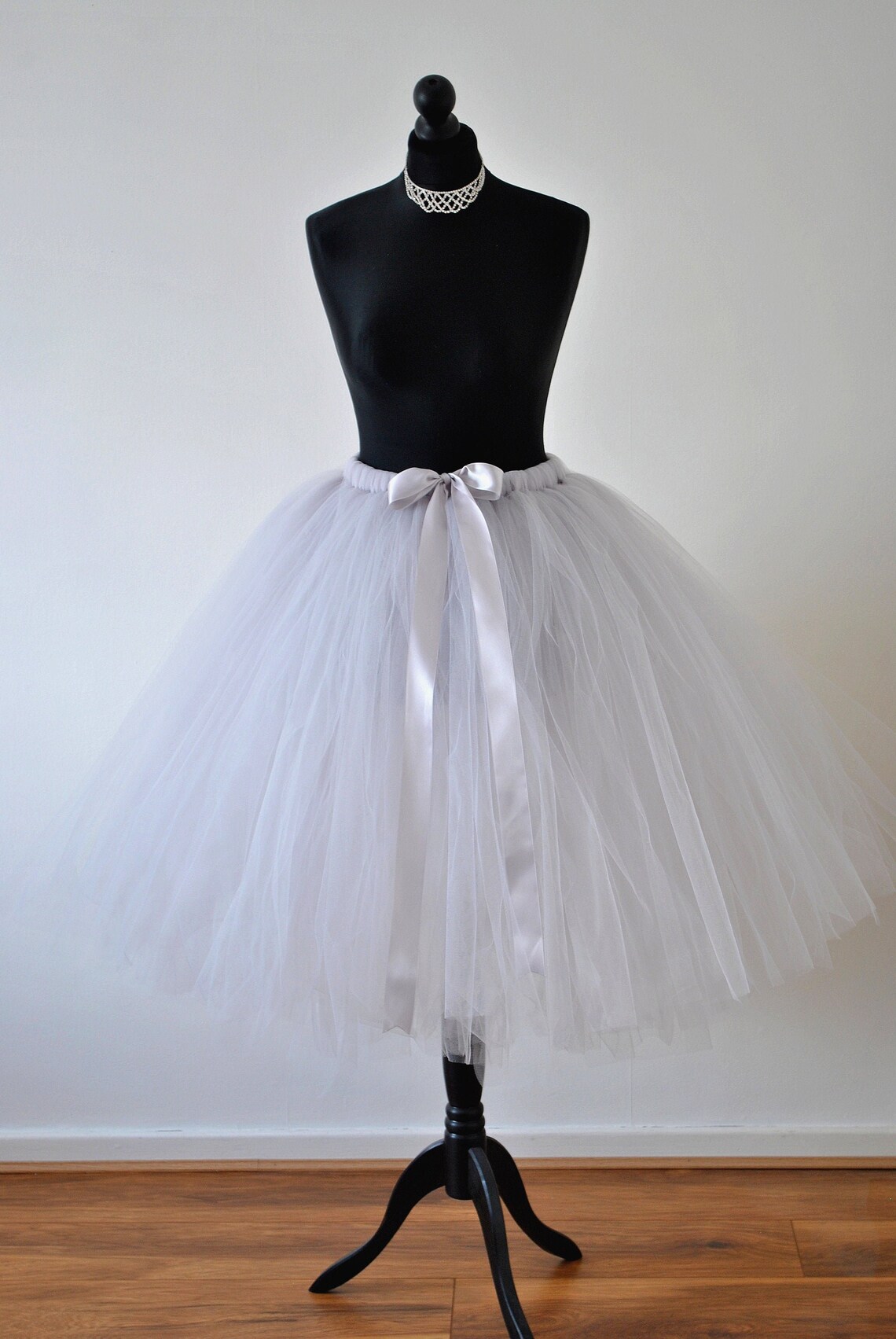 Long Adult Tulle Skirt Silver Grey Tutu Adult Tutu Skirt Etsy