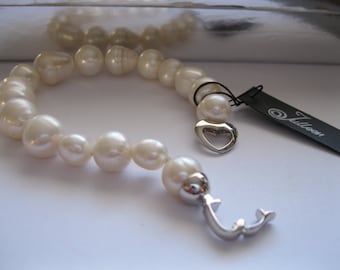 Gorgeous New Style Mixed Chunky Pearl Bracelet With Sterling