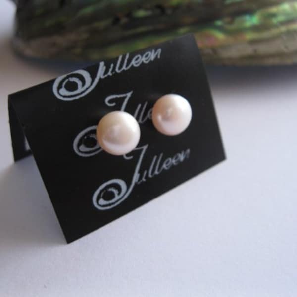 Pretty Baby Pink Petite Pearl and Sterling Silver Stud Earring 7 mm by Julleen Jewels on Etsy SKUE303