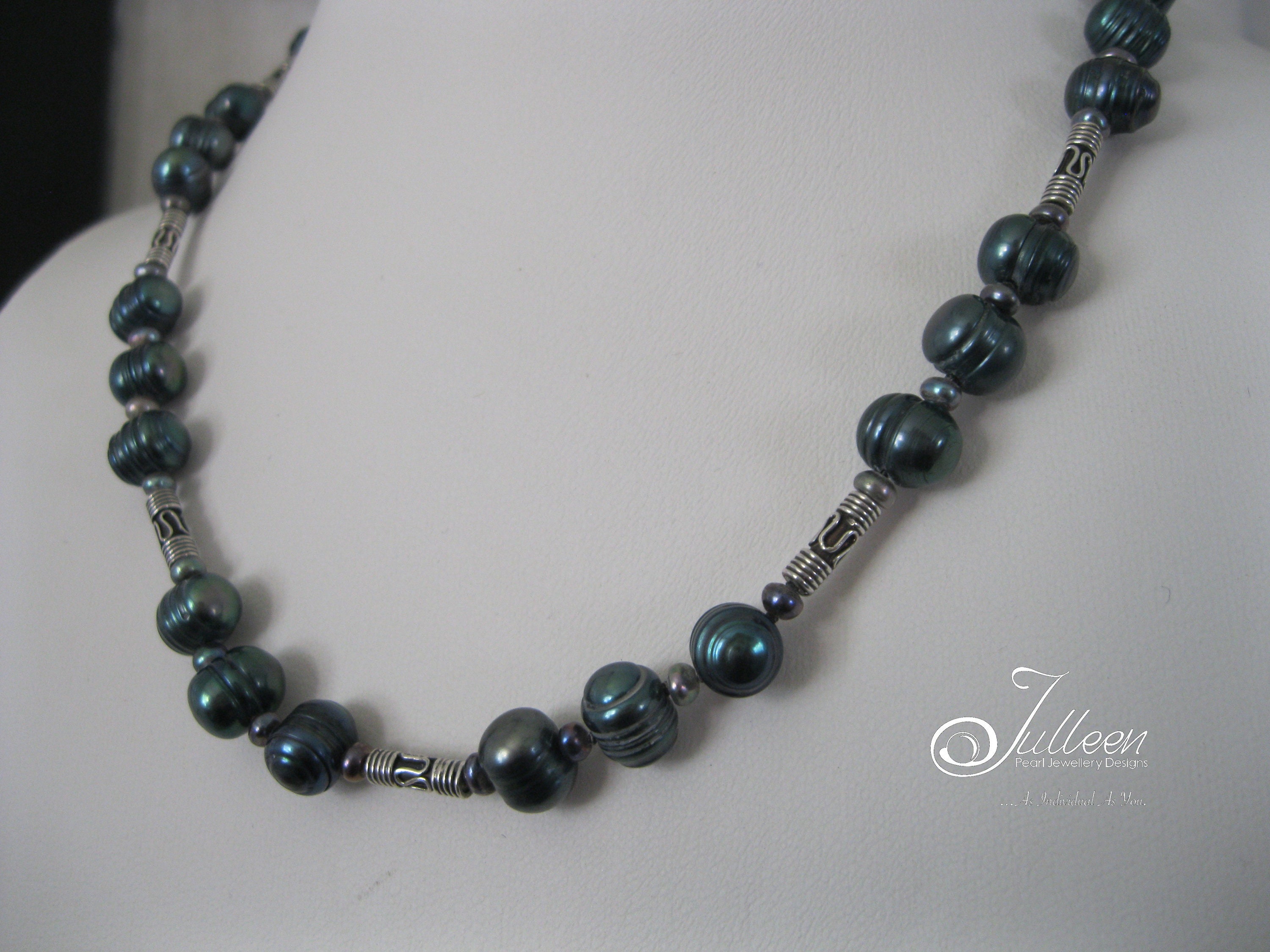 Nouveau 8 mm South Sea gris foncé Shell collier de perles 18" cristal fermoir 