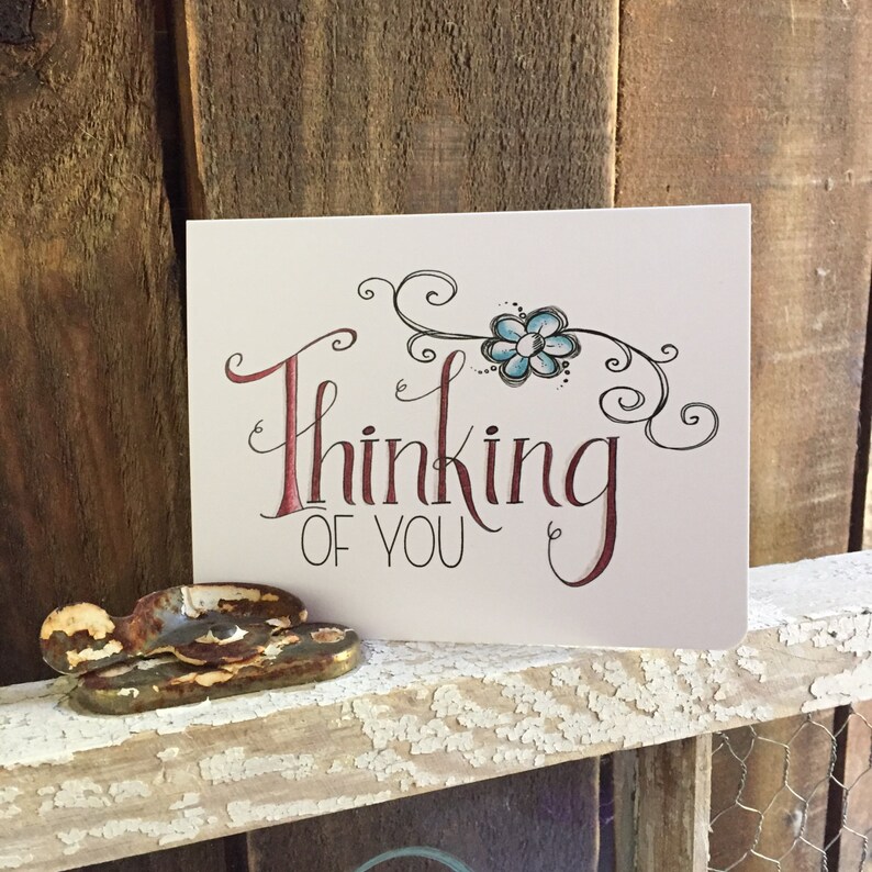 Thinking of You Greeting Cards by Doodle Noshings FLAT or Etsy