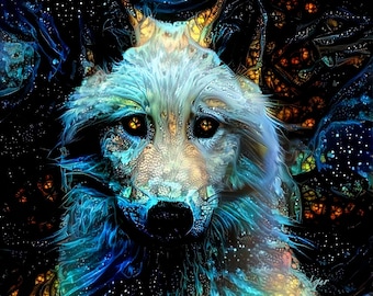 Spirit wolf, blue, dark, energetic, HD phone wallpaper | Peakpx