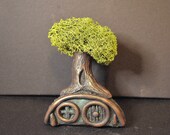 Miniature Hobbit House - Hobbit House and Tree - Bilbo - Tolkien - Hobbit House Sculpture - Hobbit Door  - Hobbit Hole - Hobbit Gifts