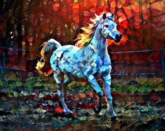 Running Horse Print, Colorful Horse Print, Colorful Horse Décor, Horse Gift For Her, Gift For Mom, Horse Lovers Gift, Horse Print, Horse