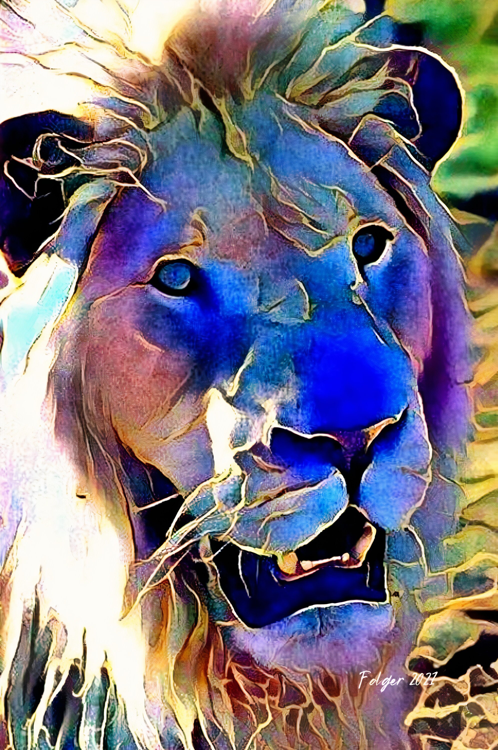 Leo Lion Print Lion Wall Art Print Cool Lion Art Cloisonné Etsy UK