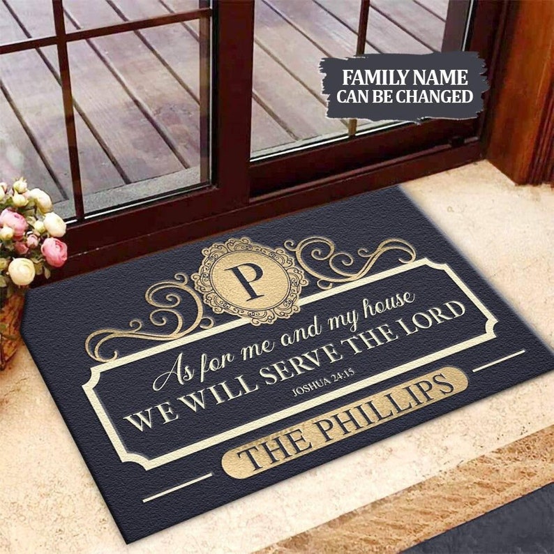 Personalized Christian Doormats as for Me and My Etsy