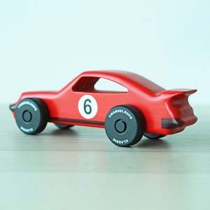 Red Wooden Toy Car Gift, CL 03, Inspired by the Porsche 911 German Sports Car
