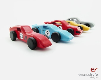 Wooden Toy Classic Cars, EmanuelRufo Classic Cars, Handmade Wooden Toy for Kids, Boys, Toddlers, Children, Classic Race Cars (set of 5 cars)
