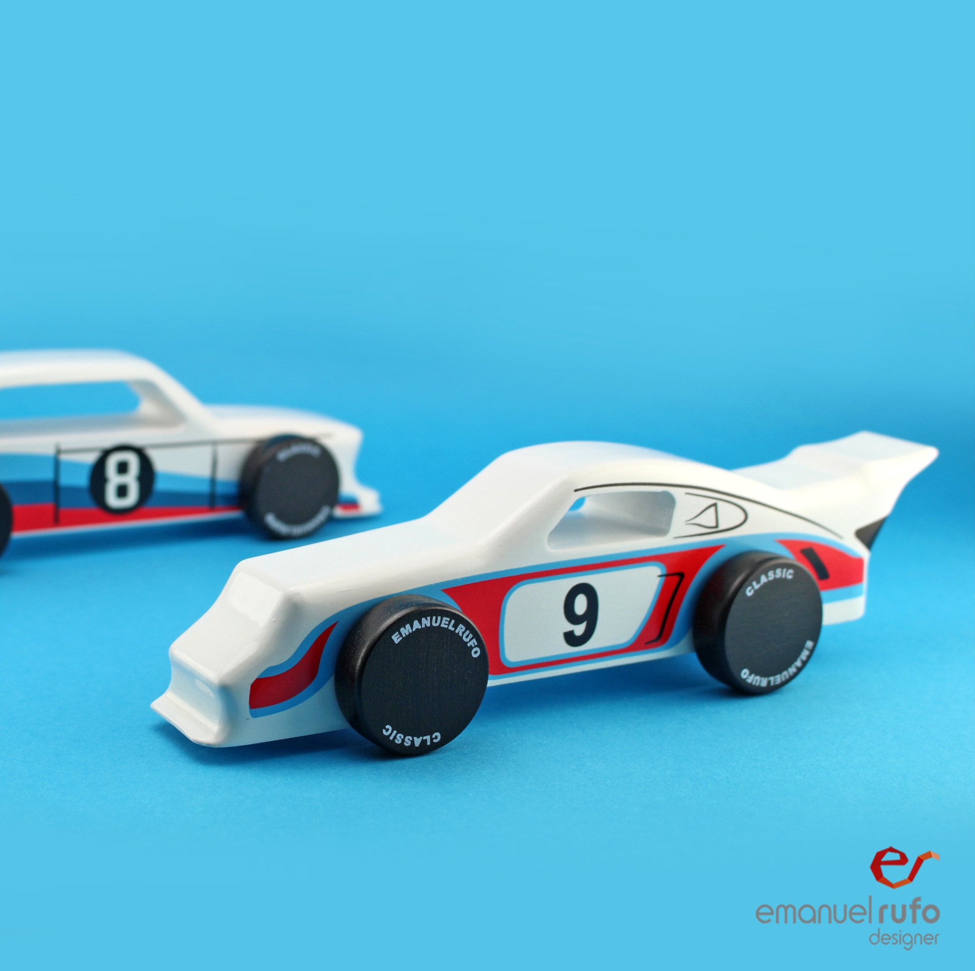Wooden Toy Race Car, Toy Car Gift, Emanuel Rufo Classic Car, Wooden Car