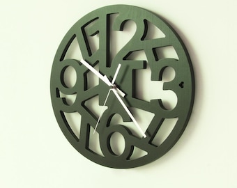 Original Design Wall Clock, Modern Handmade Wood Wall Clock, Home Décor, Personalized Gift, Gift for Home, Wedding Gift, Free Customization