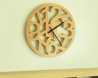 Modern Handmade Wooden Wall Clock, Original Design, Home Décor, Personalized Gift, Minimalist clock, Wedding Gift, Free Personalization
