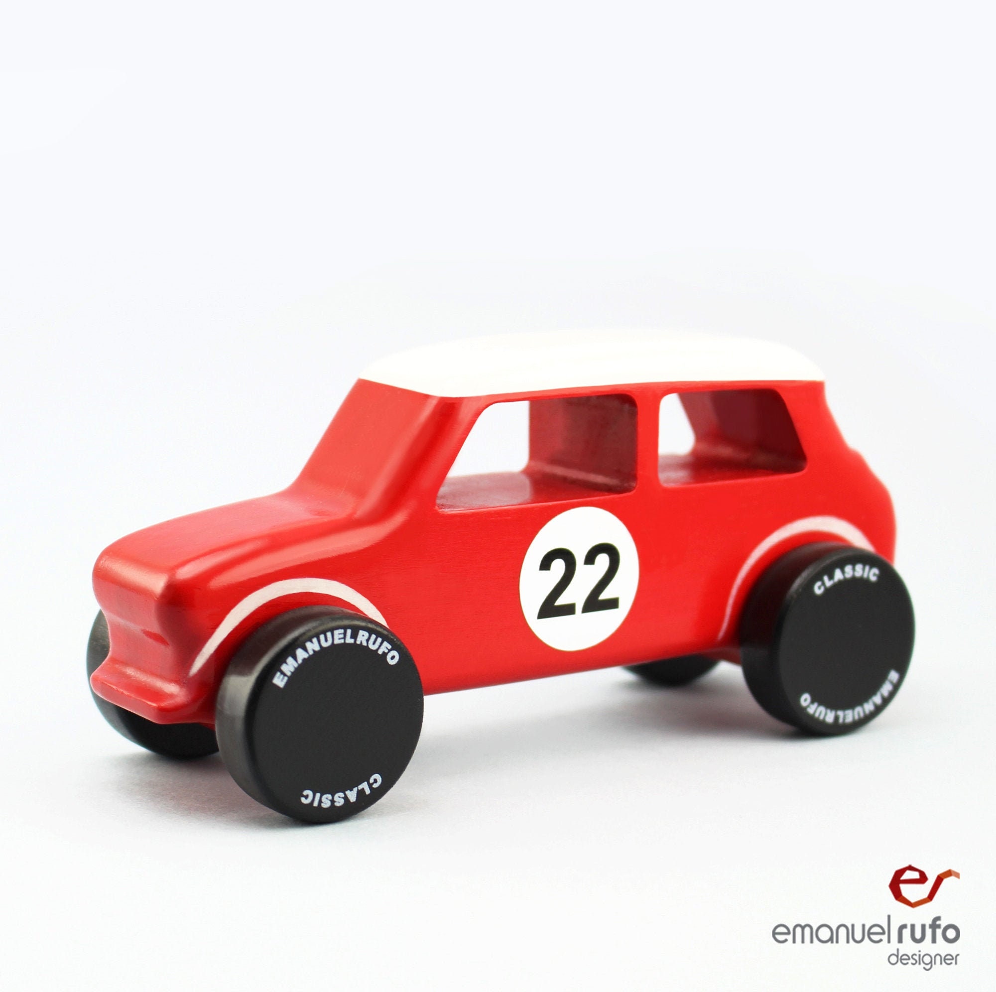 Red Wooden Toy Car, Eco-friendly Wooden Toy, Classic Toy Car for Kids, CL 15, Inspired by the